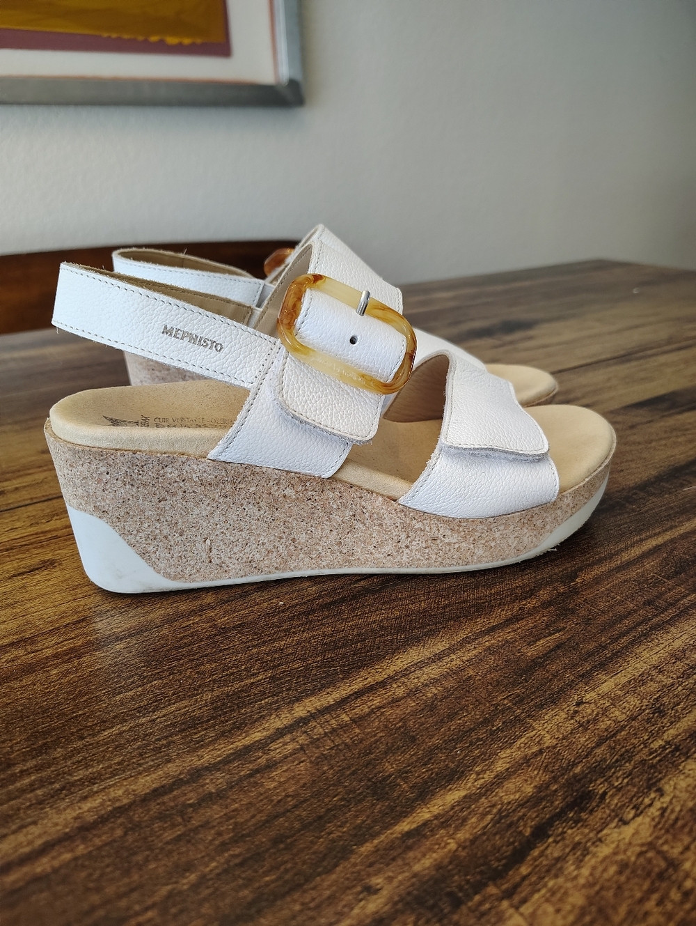 Mephisto Women’s Giulia Wedge Sandal White 37 7 - Picture 3 of 5